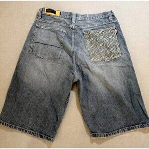 Willie Esco Shorts Mens 36 Blue Denim Embroidered Pocketed Logo Zip Men.‎